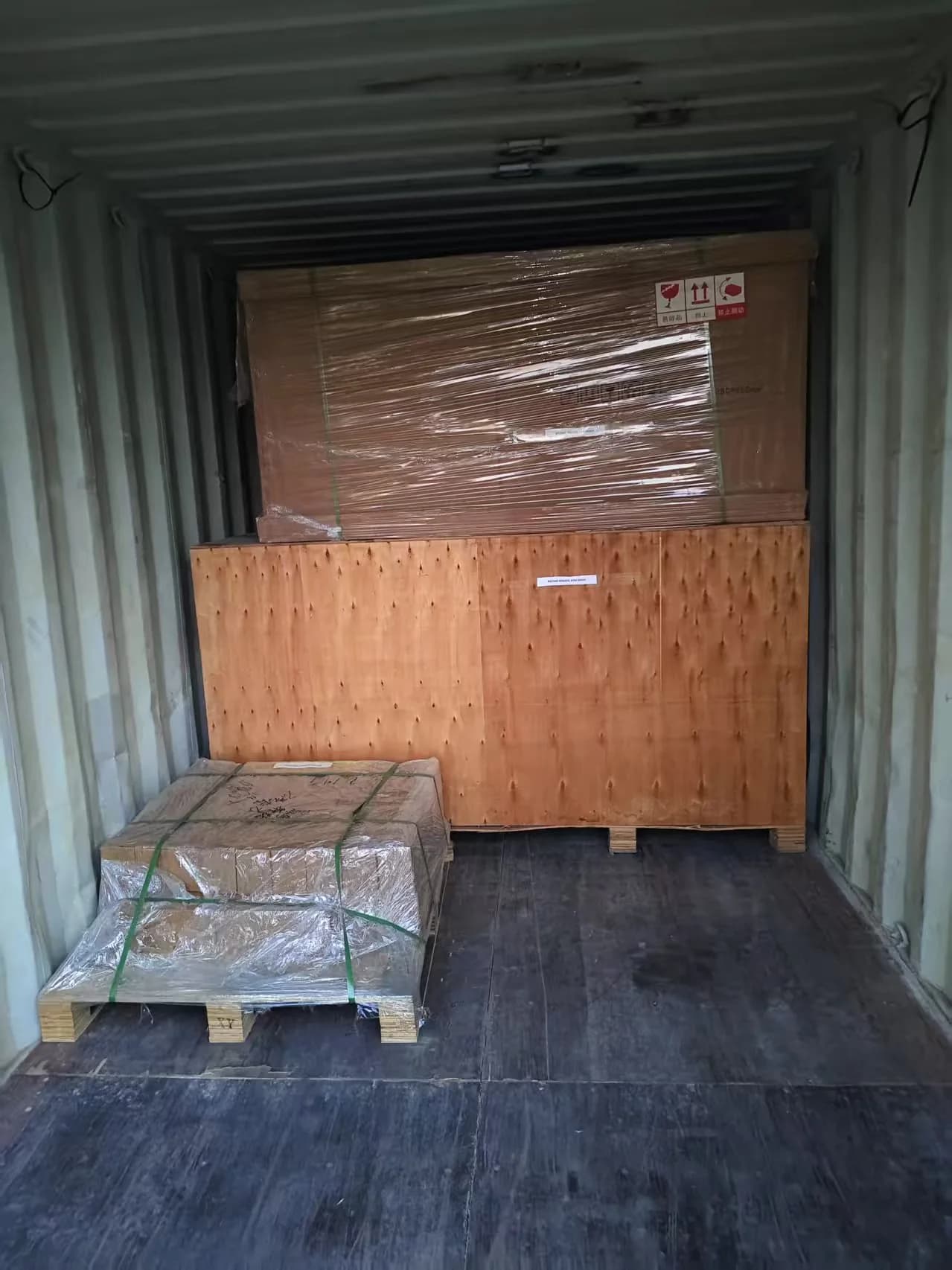Gym equipment packed for container loading
