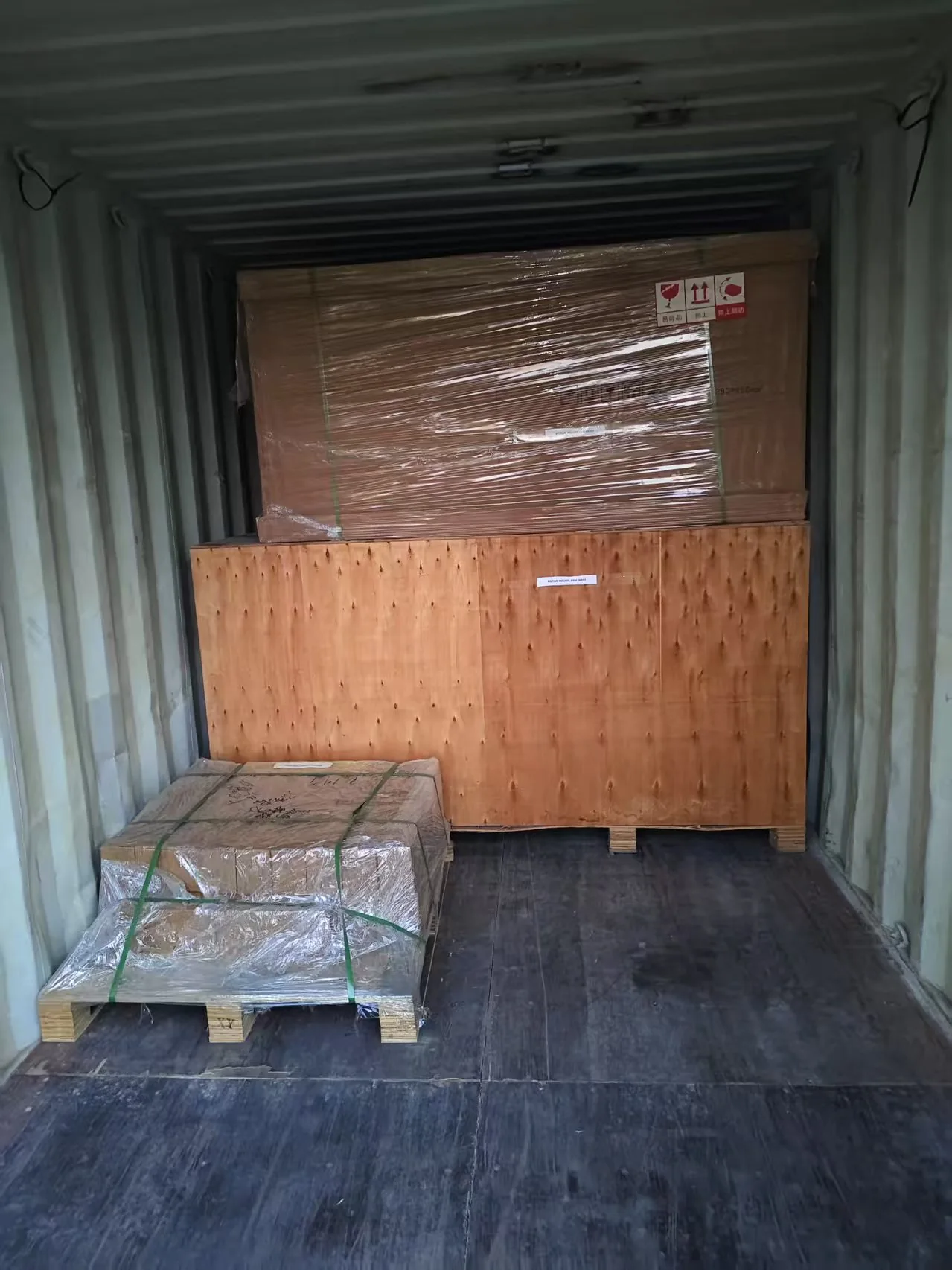 Gym equipment packed for container loading